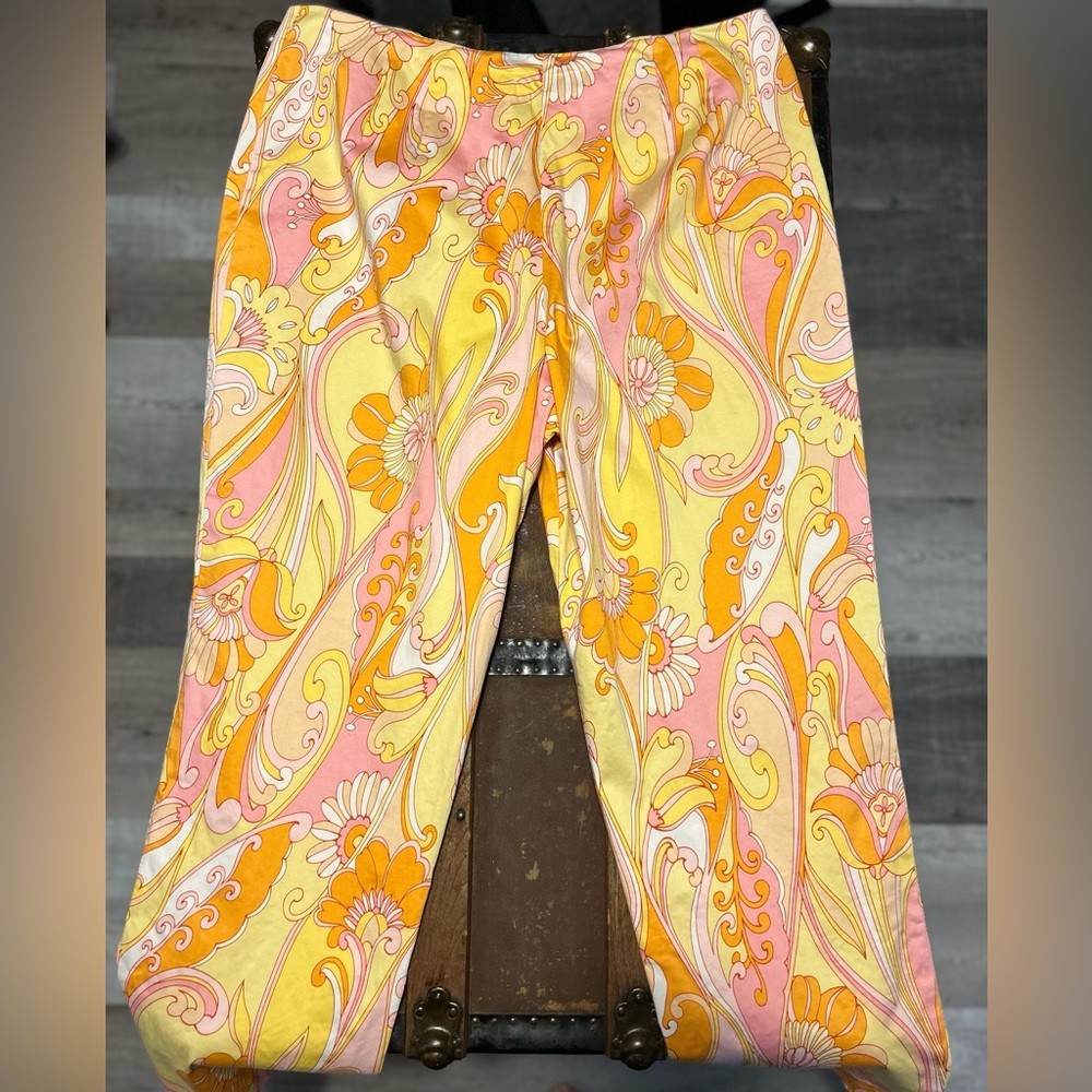 Talbot’s pink, orange, yellow, & white pattern pants size 12 - Picture 4 of 4